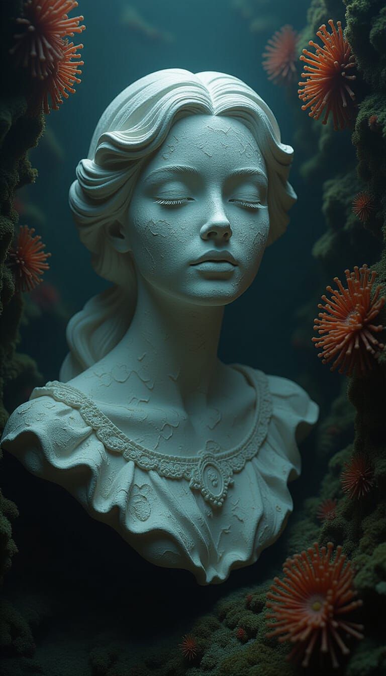 Dystopian Coral Sculpture in Ethereal Fantasy Style