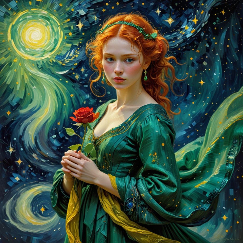 Ethereal Princess Under Celestial Stars