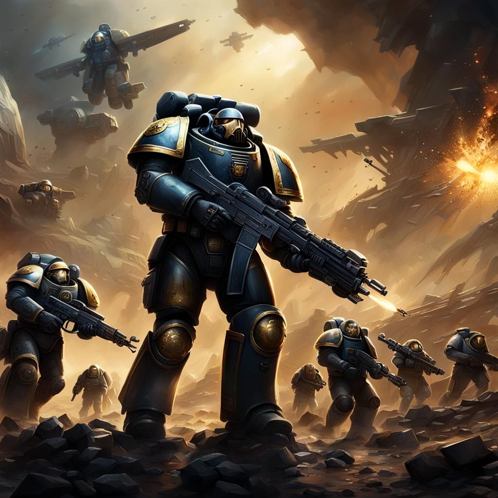 Epic Space Marines: A Dramatic Digital Matte Painting