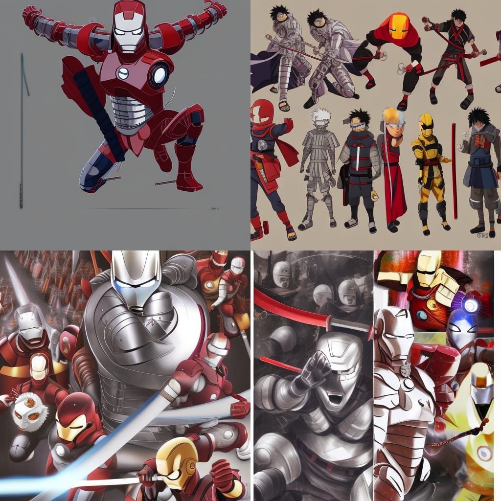 Ninja Samurai in Anime Style Armor