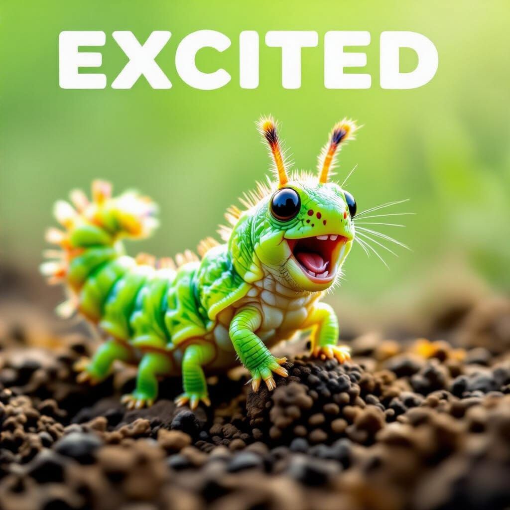 Animated Caterpillar Expressing Joy
