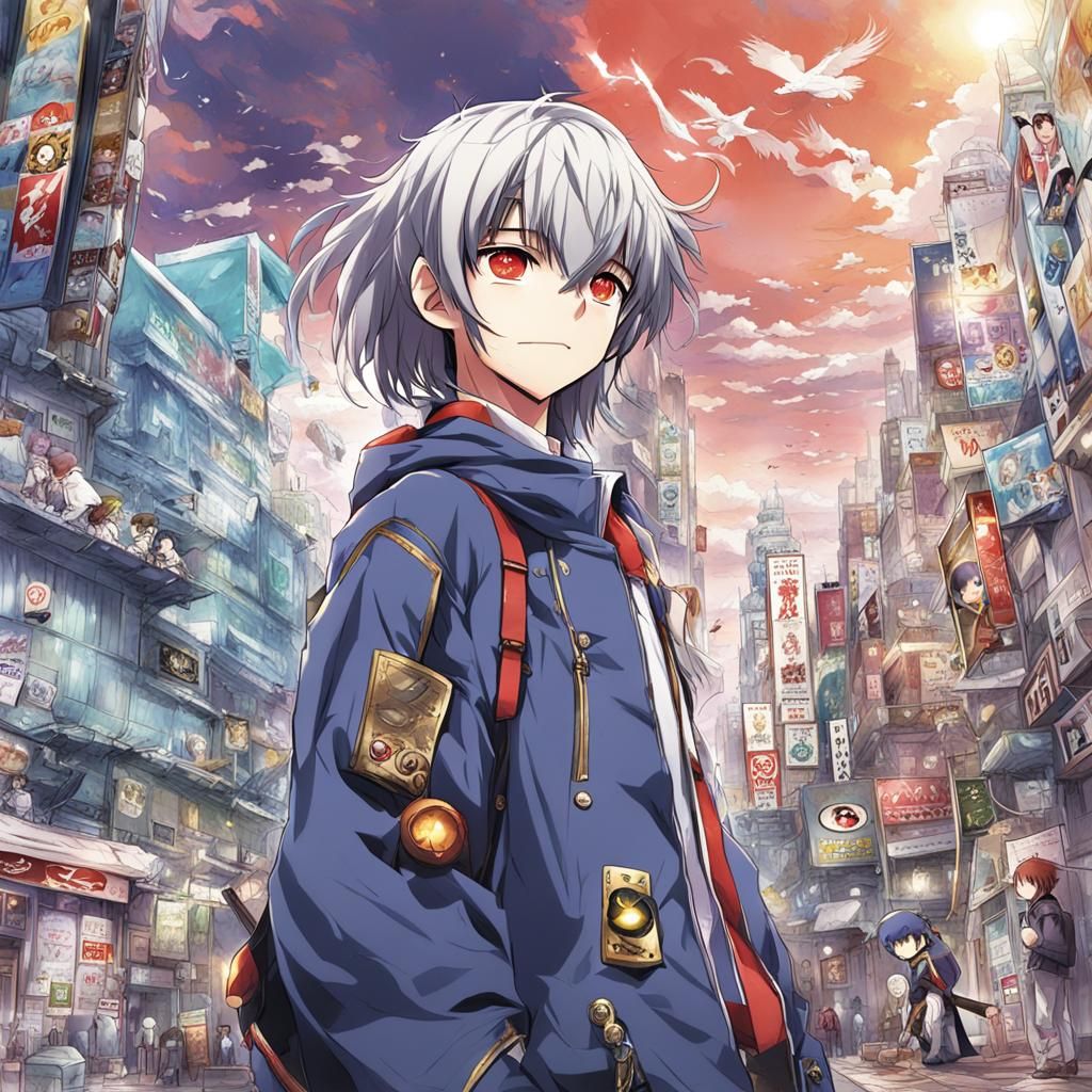 Comic Book Character in Anime Style