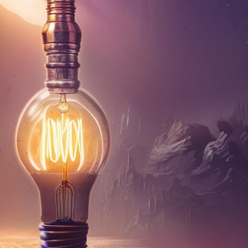 Detailed Matte Painting of an Edison Bulb