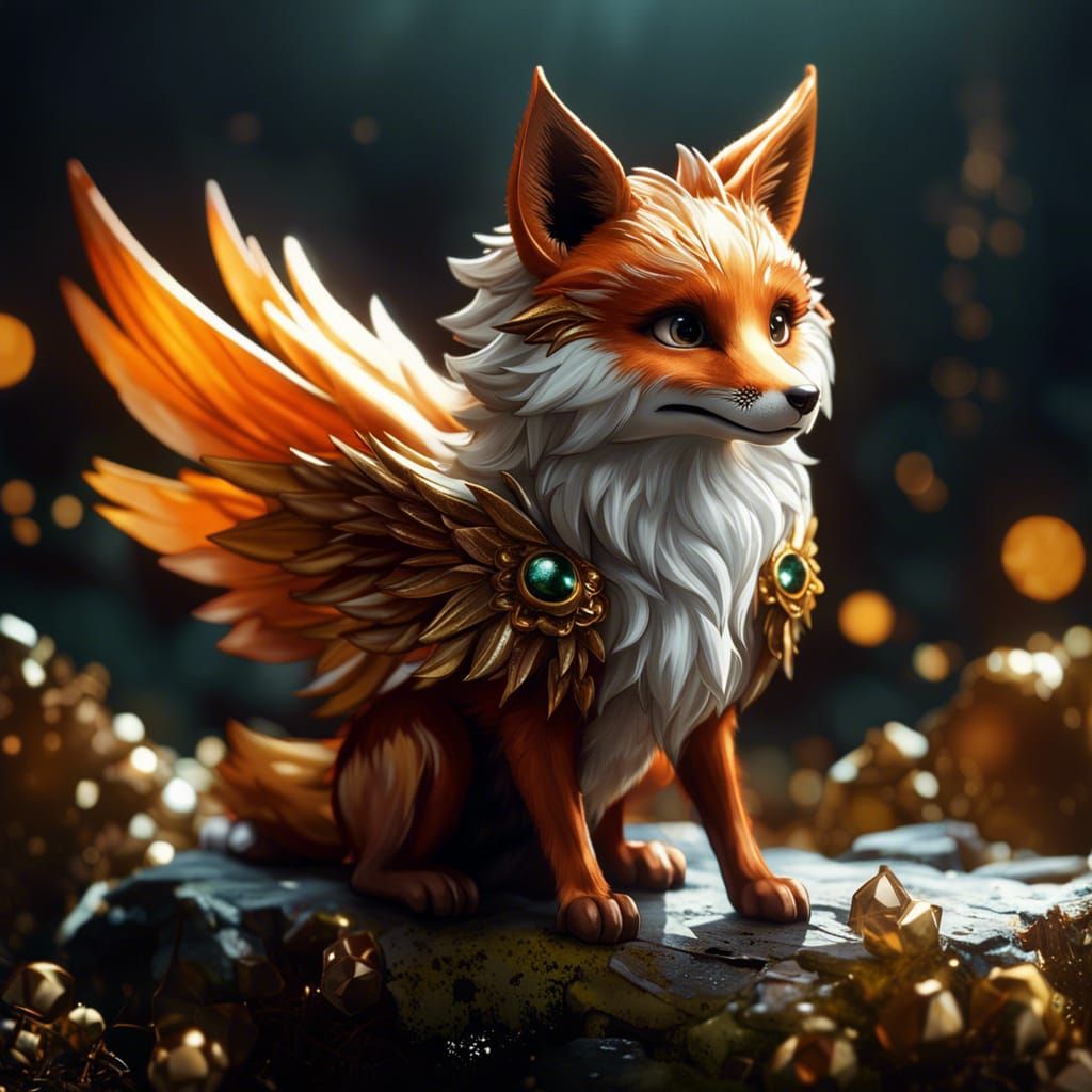 Adorable Winged Fox: A Fantasycore CGI Masterpiece
