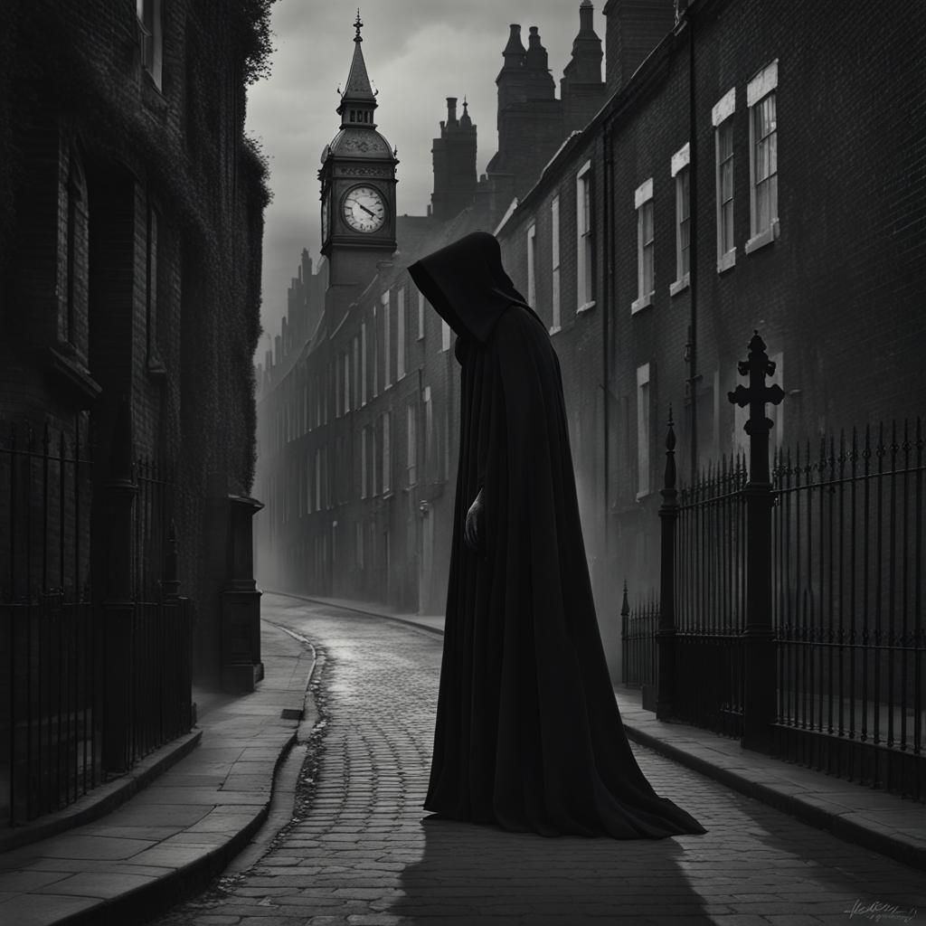Dark Shadow Spirit in Victorian London Street