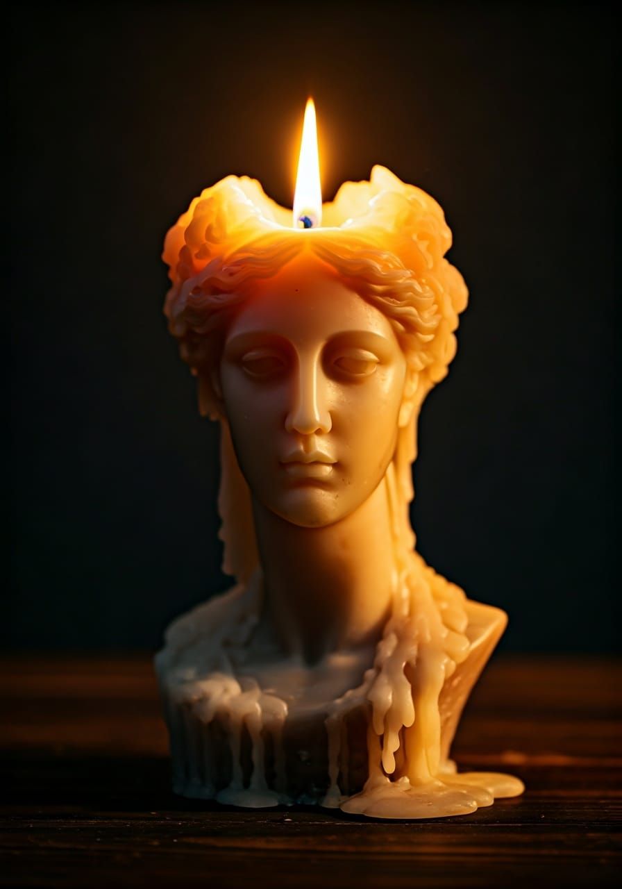 Melting Candle Sculpture of a Woman