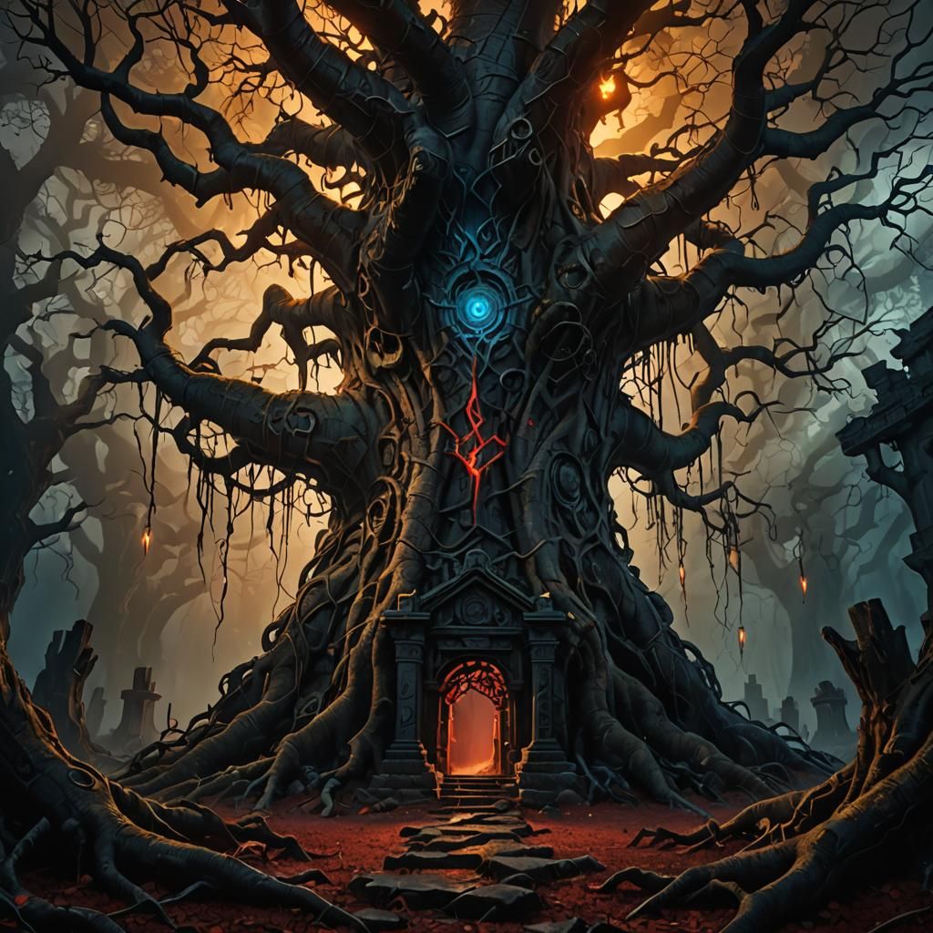 Corrupted Temple in Dark Fantasy Style