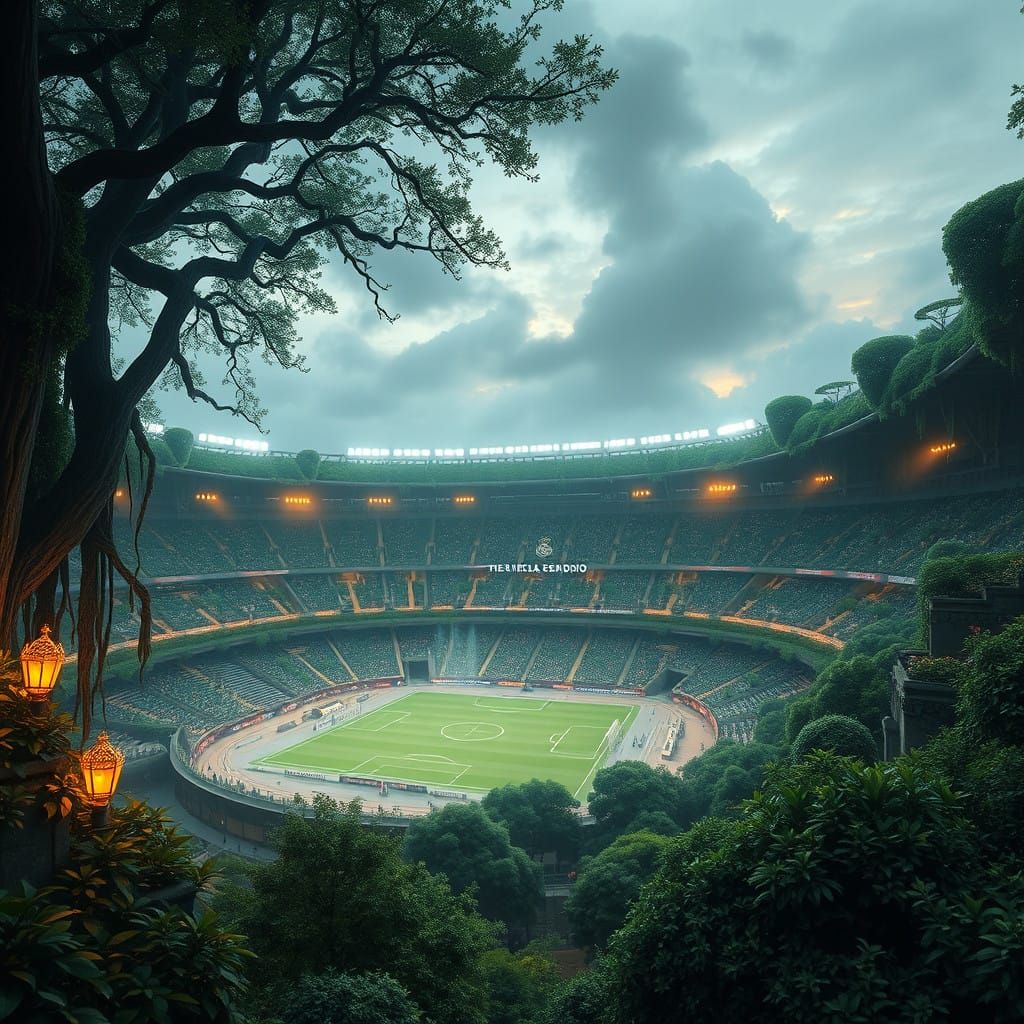 Surreal Santiago Bernabéu Stadium Reclaimed by Nature in Lus...