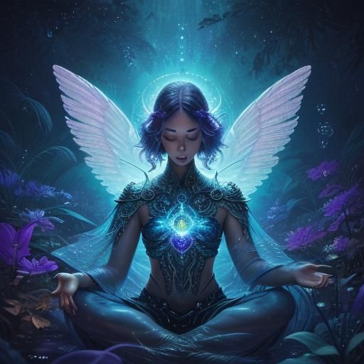 Angel Fairy Meditating in Ethereal Astral Pool