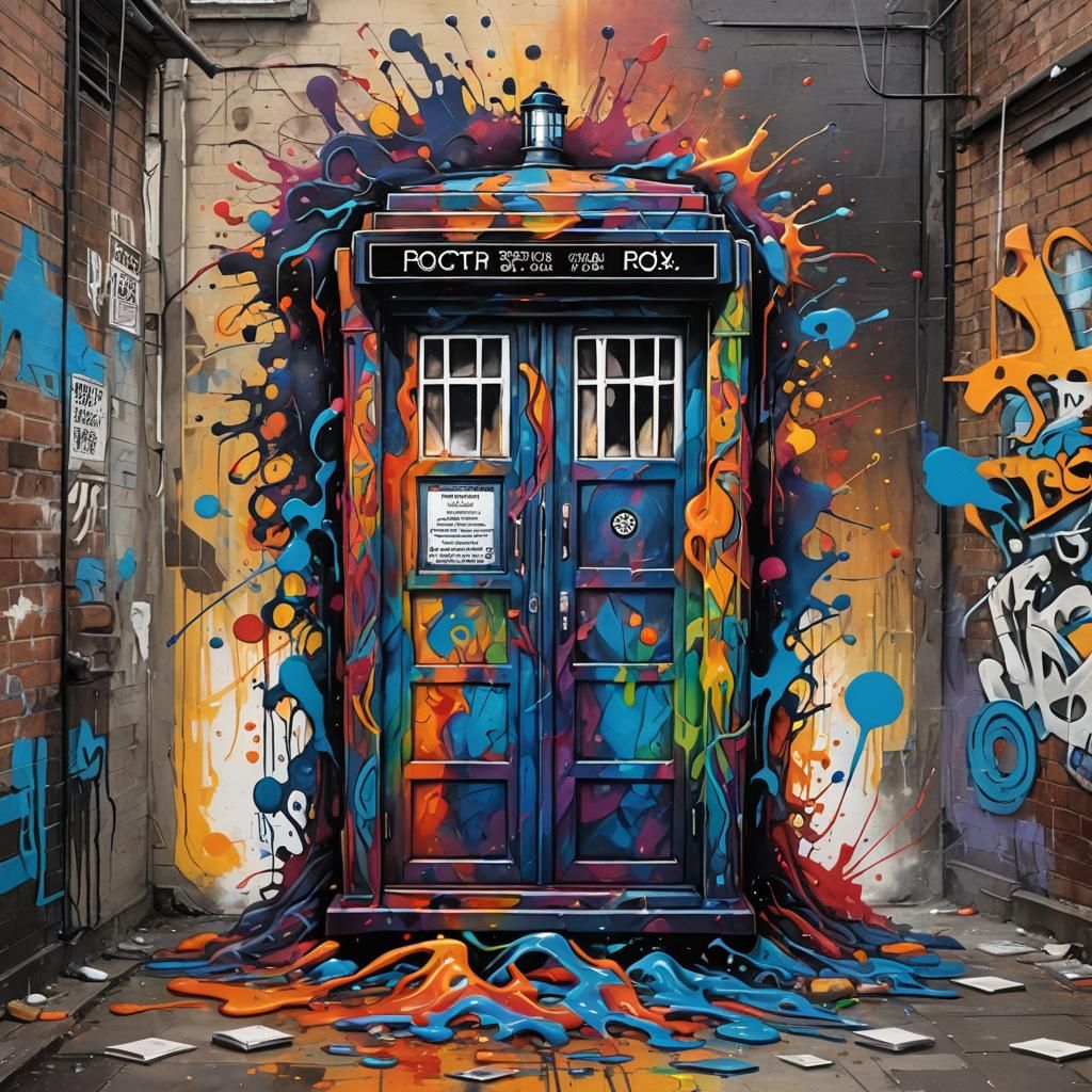Doctor Who Graffiti Art in Street Style