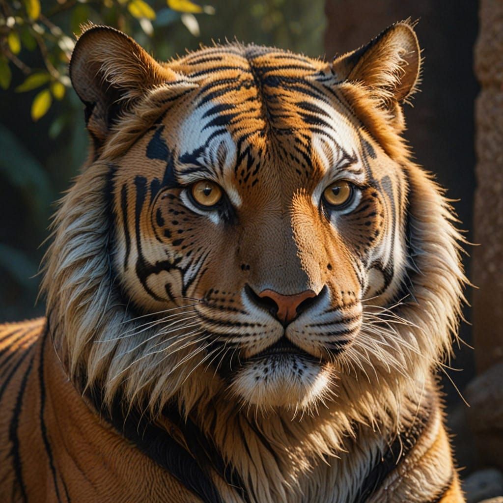 Hyperrealistic Tiger Portrait in Ancient Egyptian Style