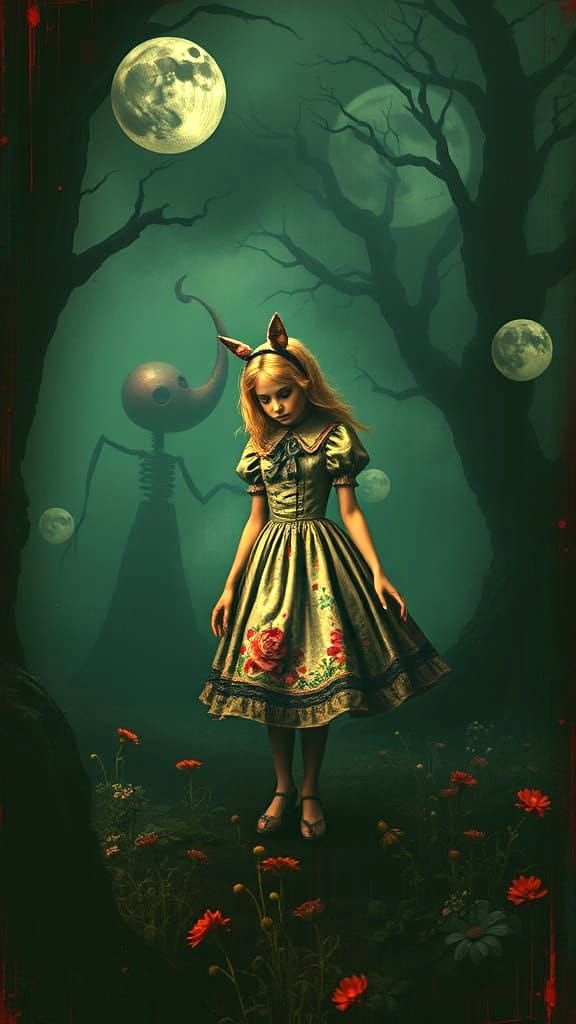 Creepy Distorted Alice in Wonderland: Analog Horror