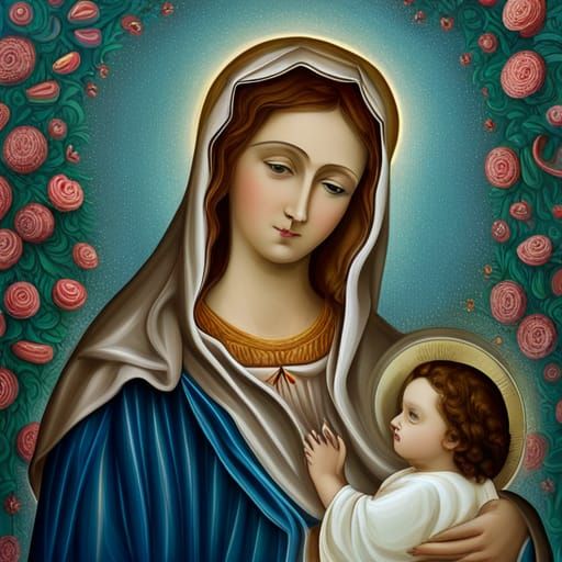 Our Lady of Fátima: Abstract Art Portrait