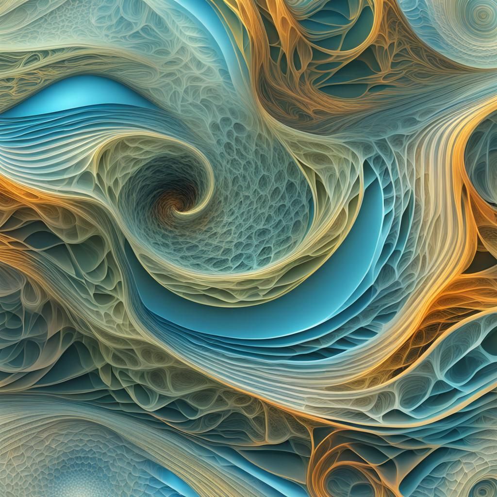 Layered Translucent Artwork Illustrating Superposition