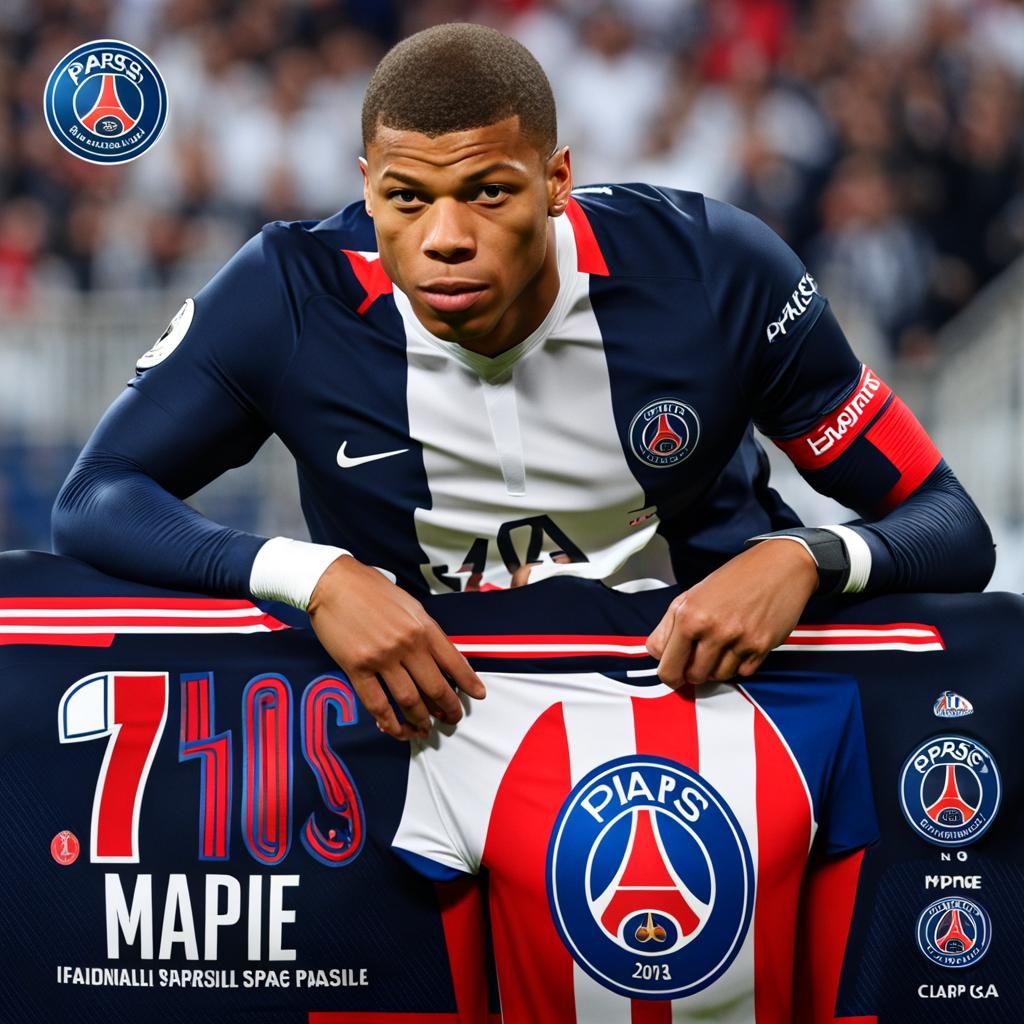 Kylian Mbappé in PSG Colors