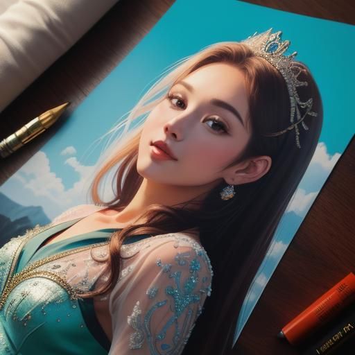 Gorgeous Princess in Ballgown: Anime Poster Art