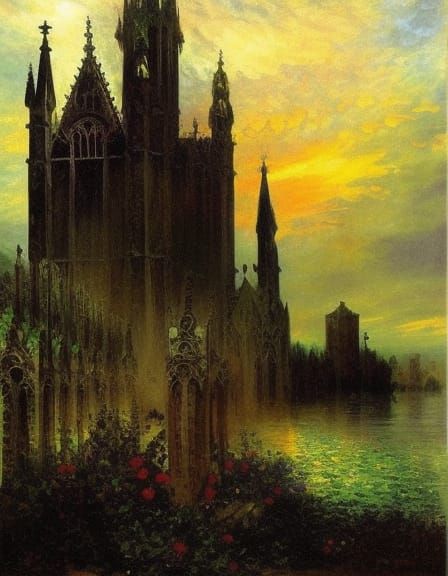 Gothic, Romantic, and Impressionistic Art Fusion
