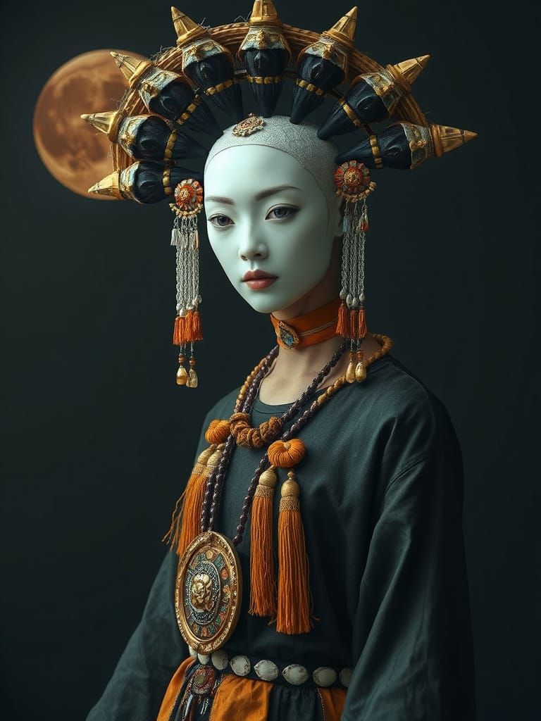 Astral Shaman in Dark Sun Art Style