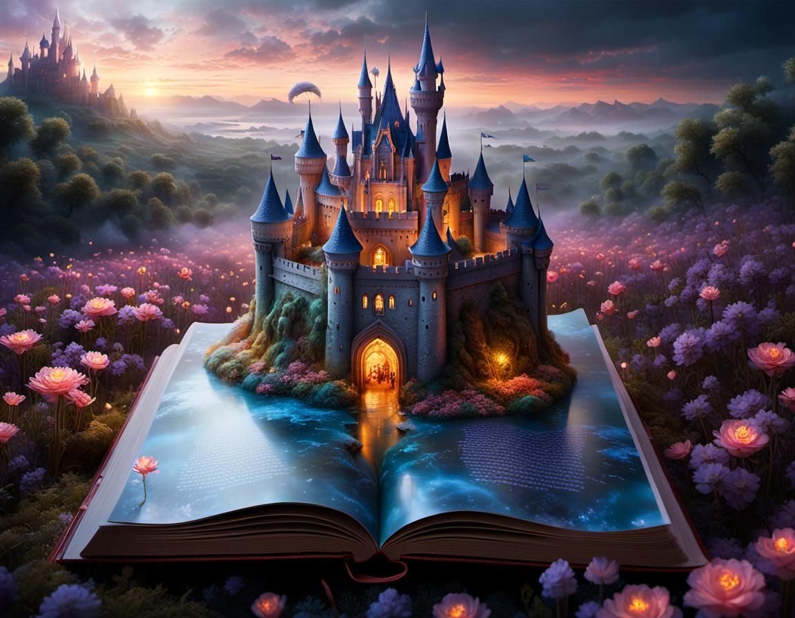 Fantasy Fairytale Castle in Magical Pop-Up Book