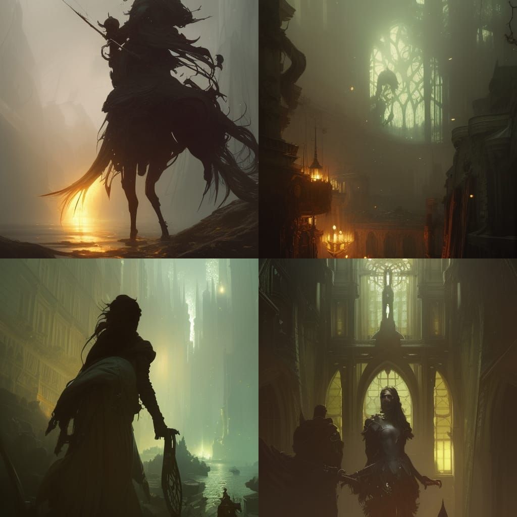 Dark Fantasy Masterpiece with Dynamic Lighting