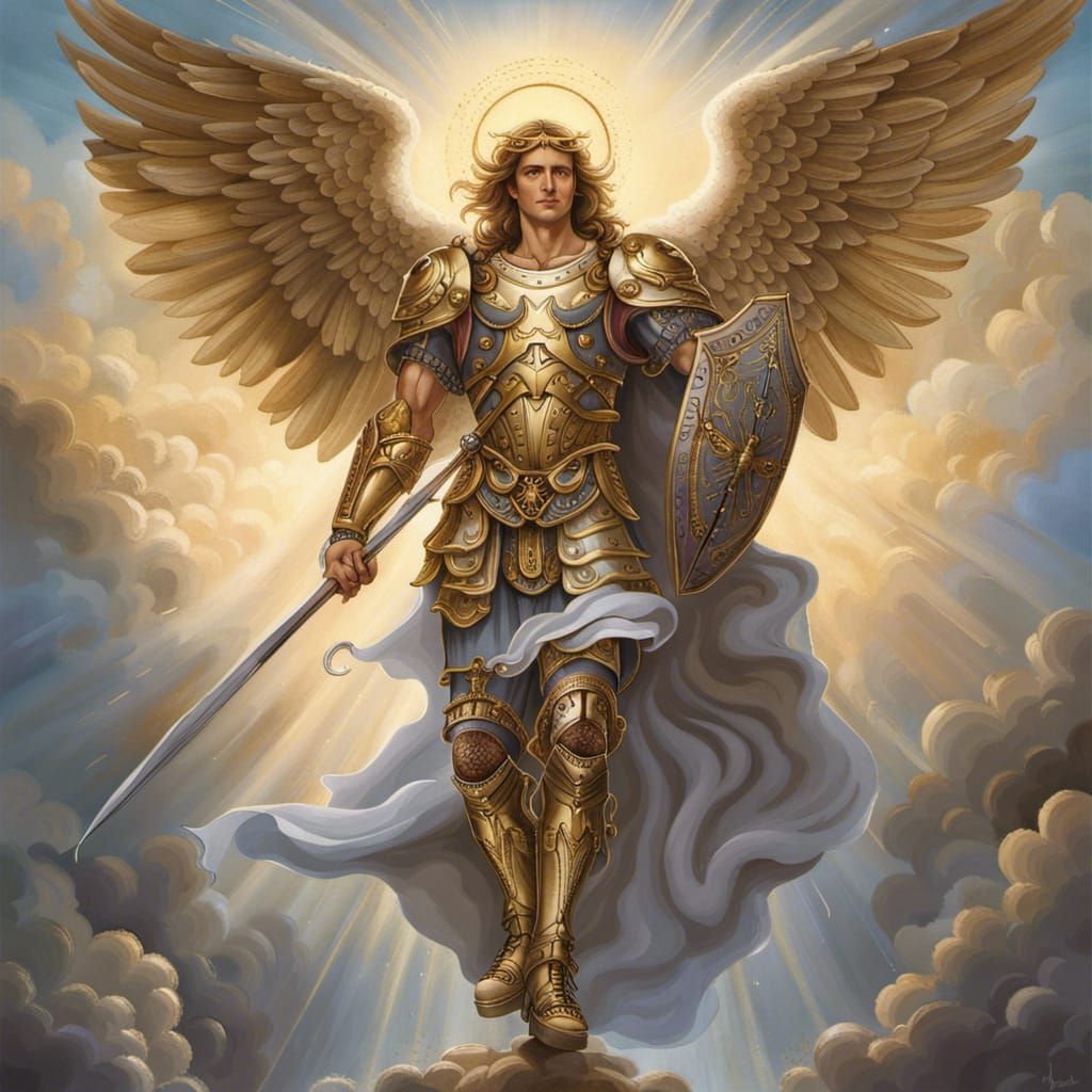 Archangel Michael in Detailed Matte Painting