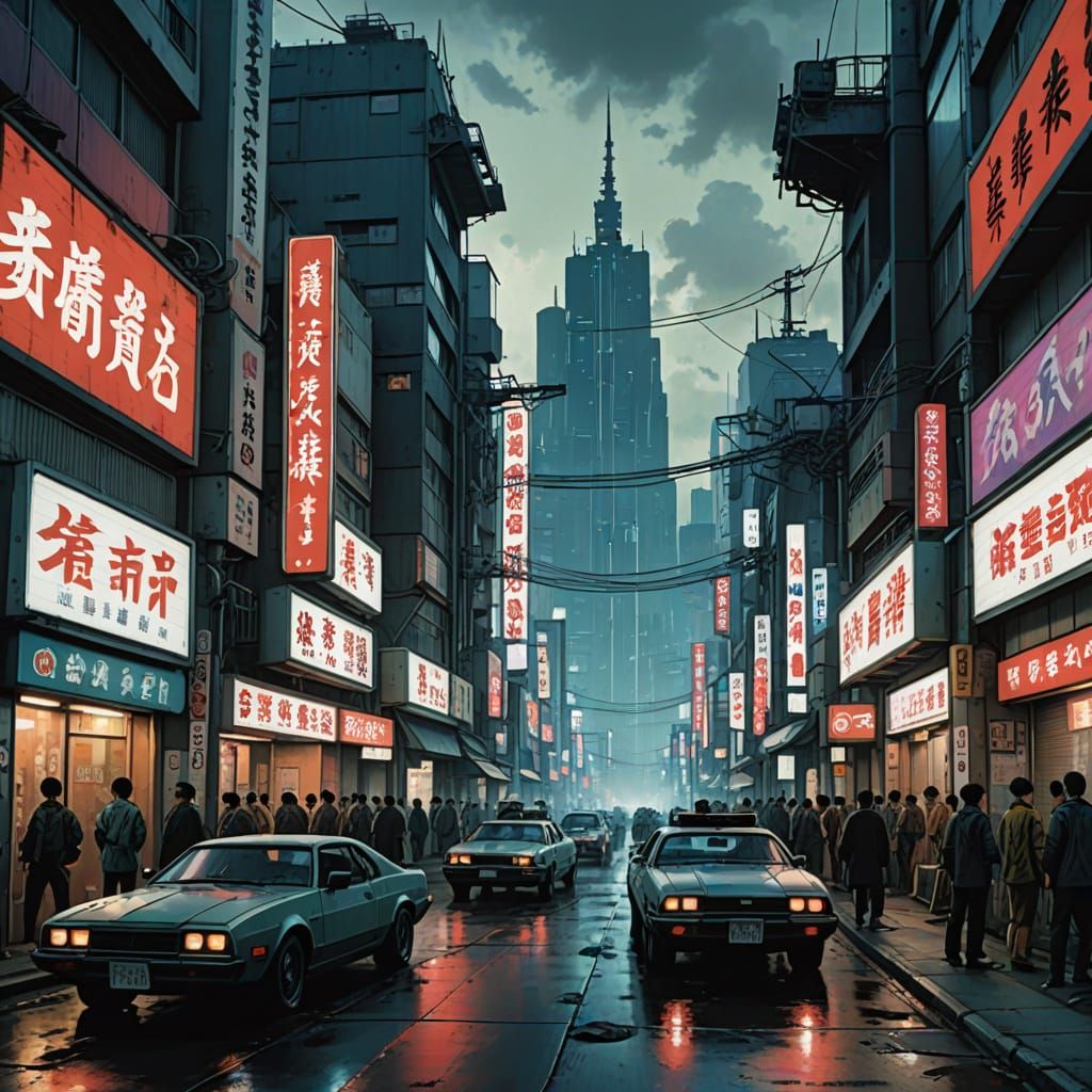 Ghosts of Neo Tokyo in Cyberpunk Style