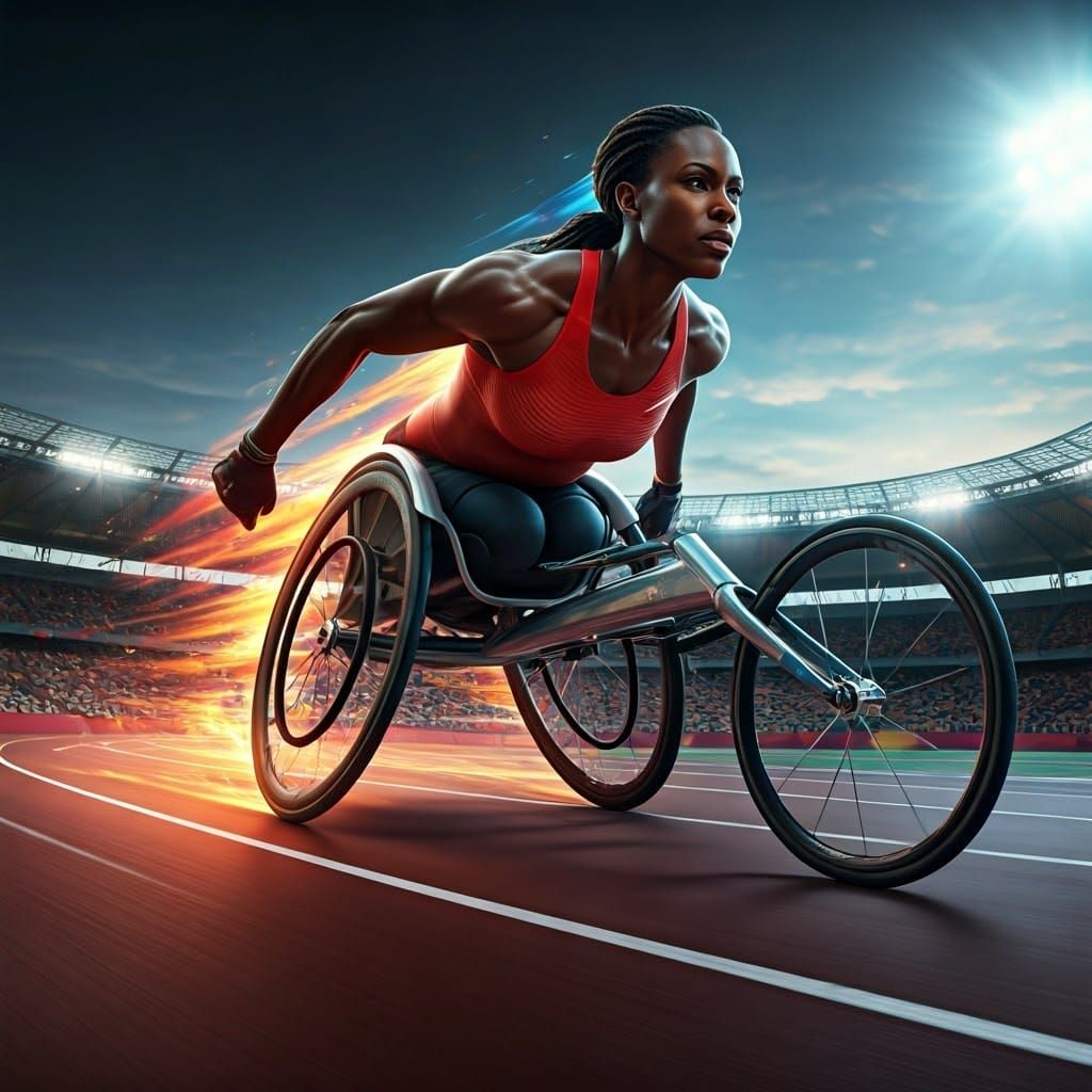 Black Paralympian's Unstoppable Momentum in Hyperrealistic S...
