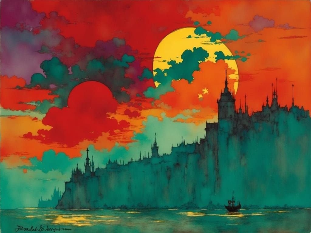 Vibrant Landscape Painting in Expressive Brushstrokes