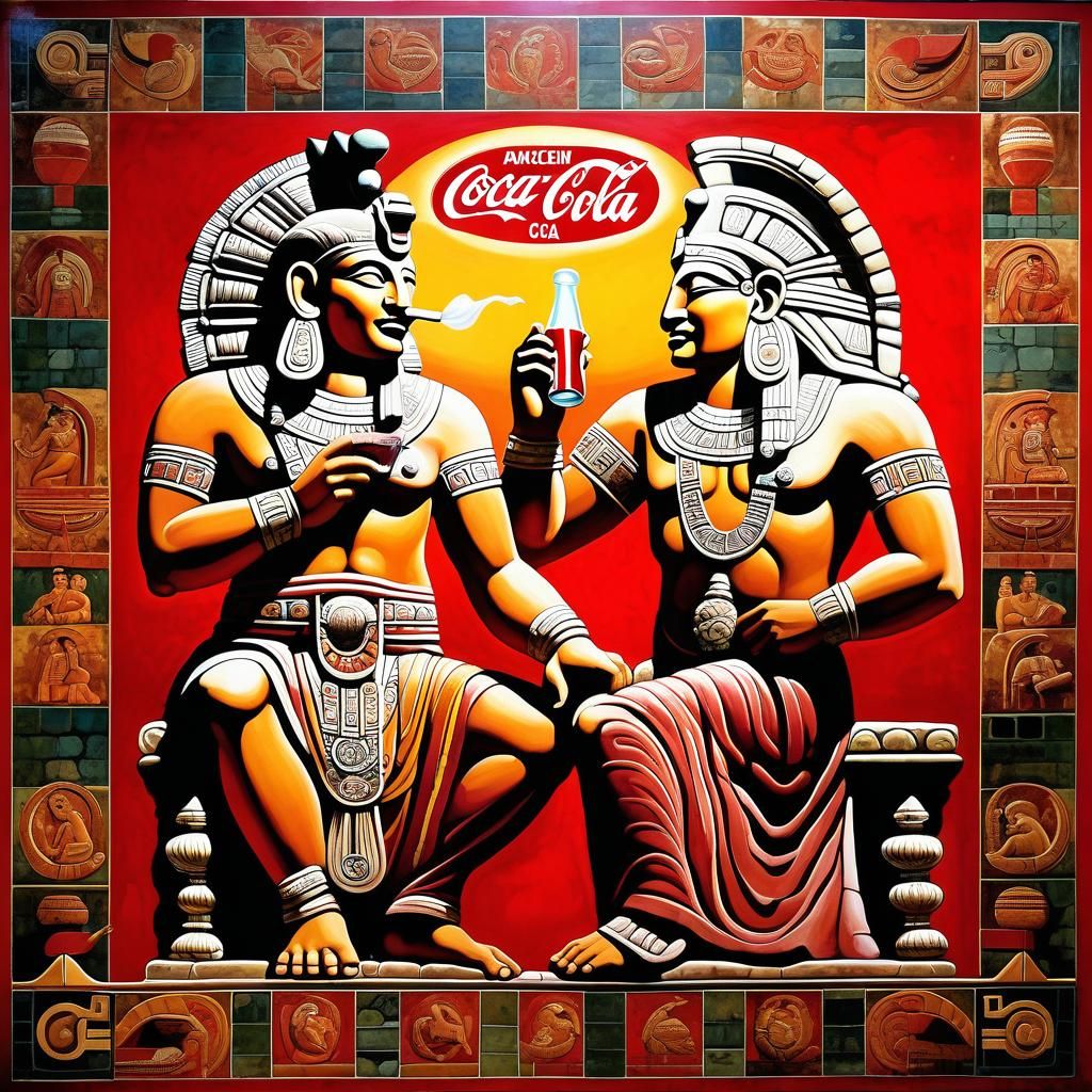 Mayan Gods Enjoying Coca-Cola: Anachronistic Fantasy Art