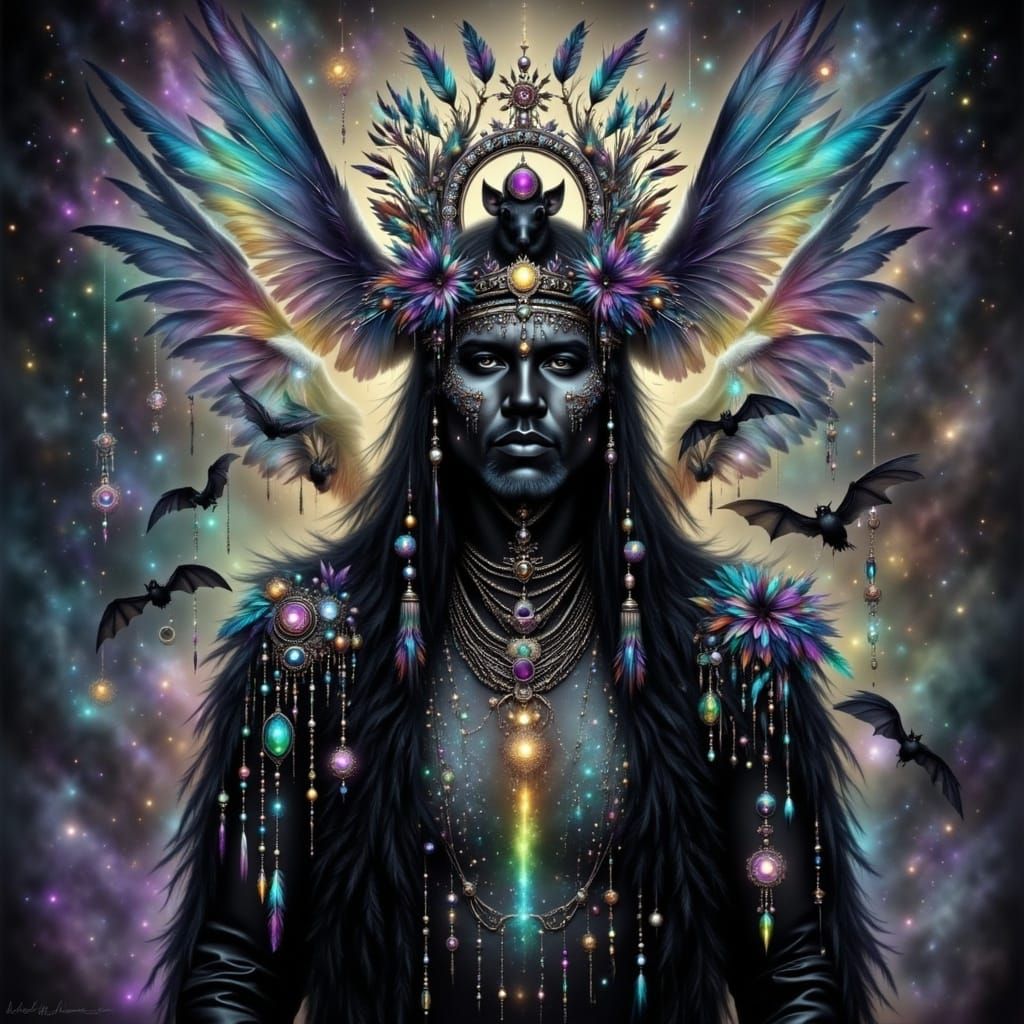 Surreal Shamanic Mystic in Ethereal Dark Atmosphere