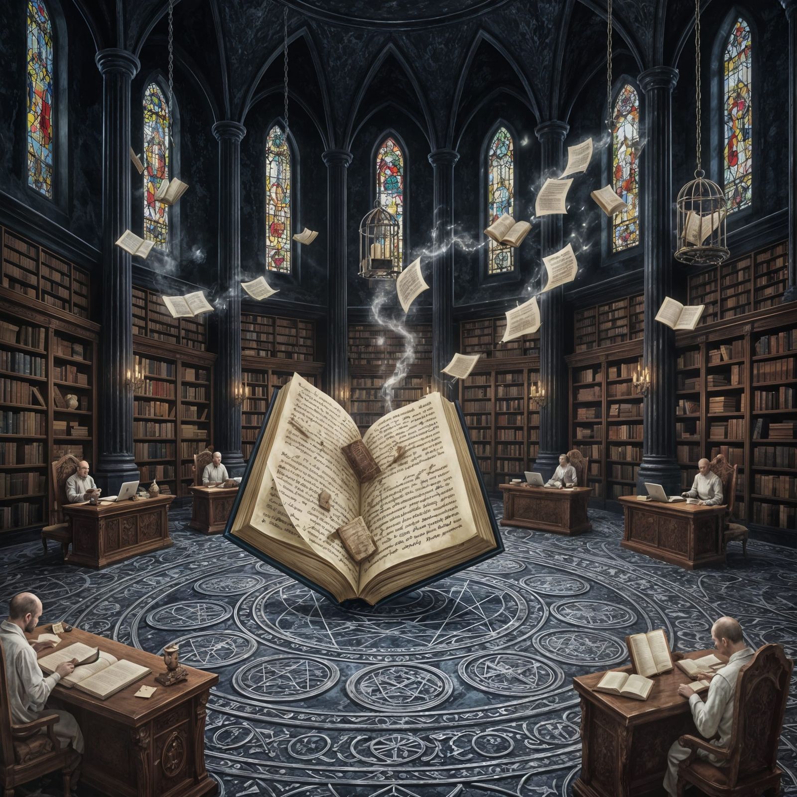 Gothic Obsidian Library of Forbidden Knowledge