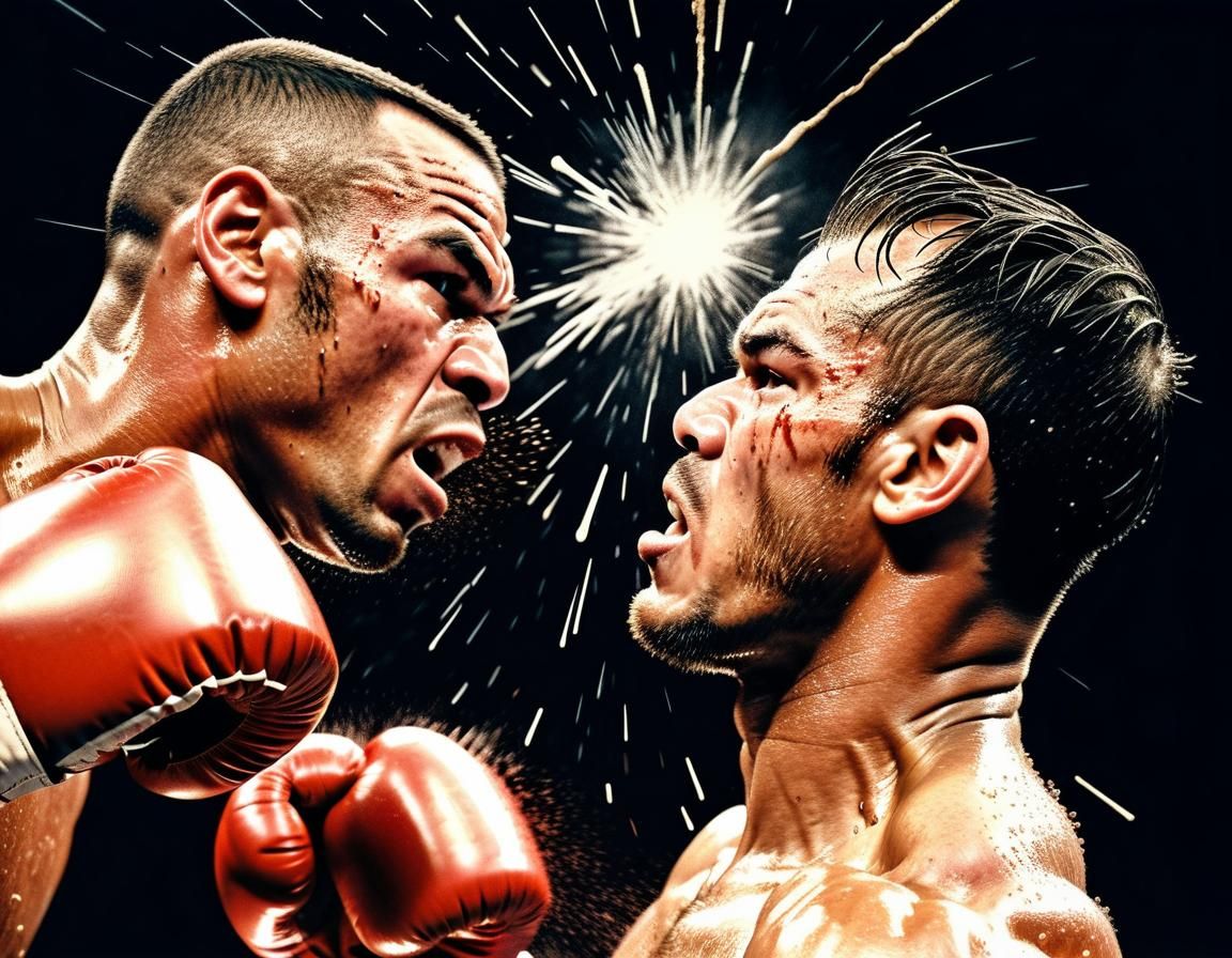 Boxer Delivers Knockout Blow in Photorealistic 1950s Style