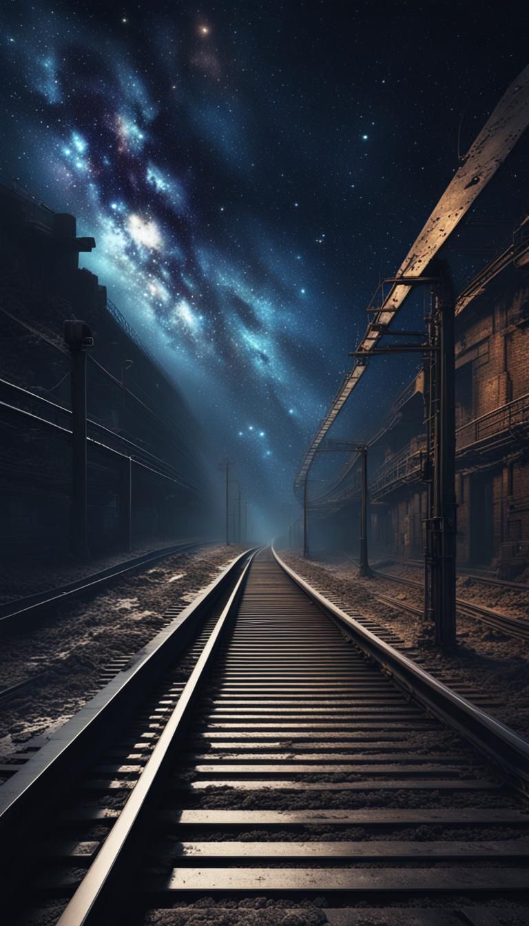 Starry Sky Subway Tunnel: Digital Matte Painting
