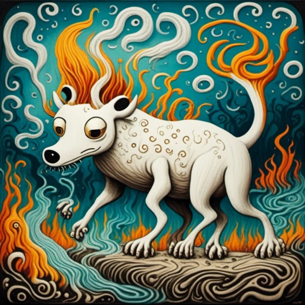 Cerberus and Hades in the Underworld