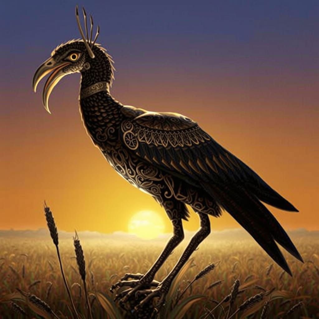 Osiris as Soul Falcon in Dreamlike Field