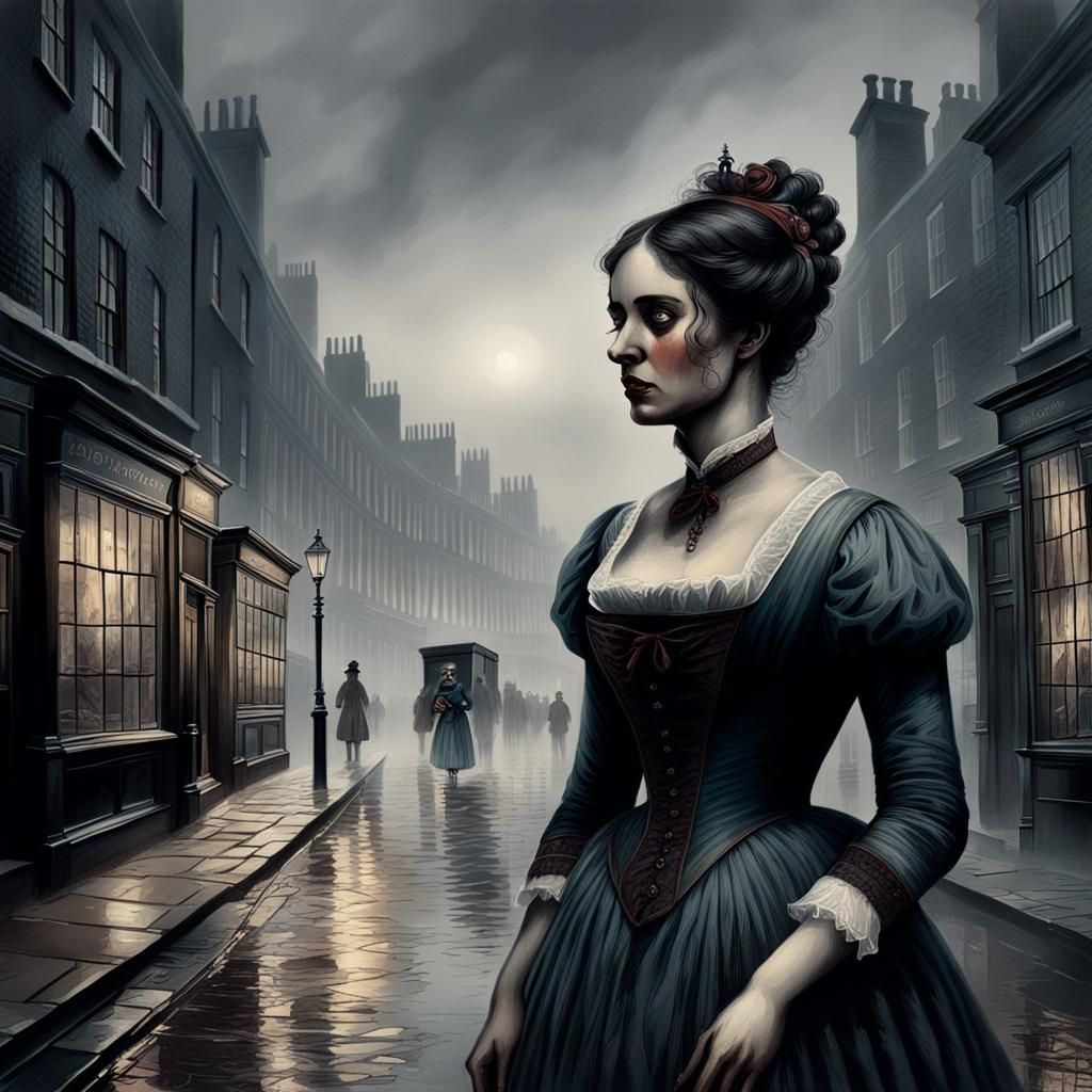 Foggy London Street Scene Reflecting Pain