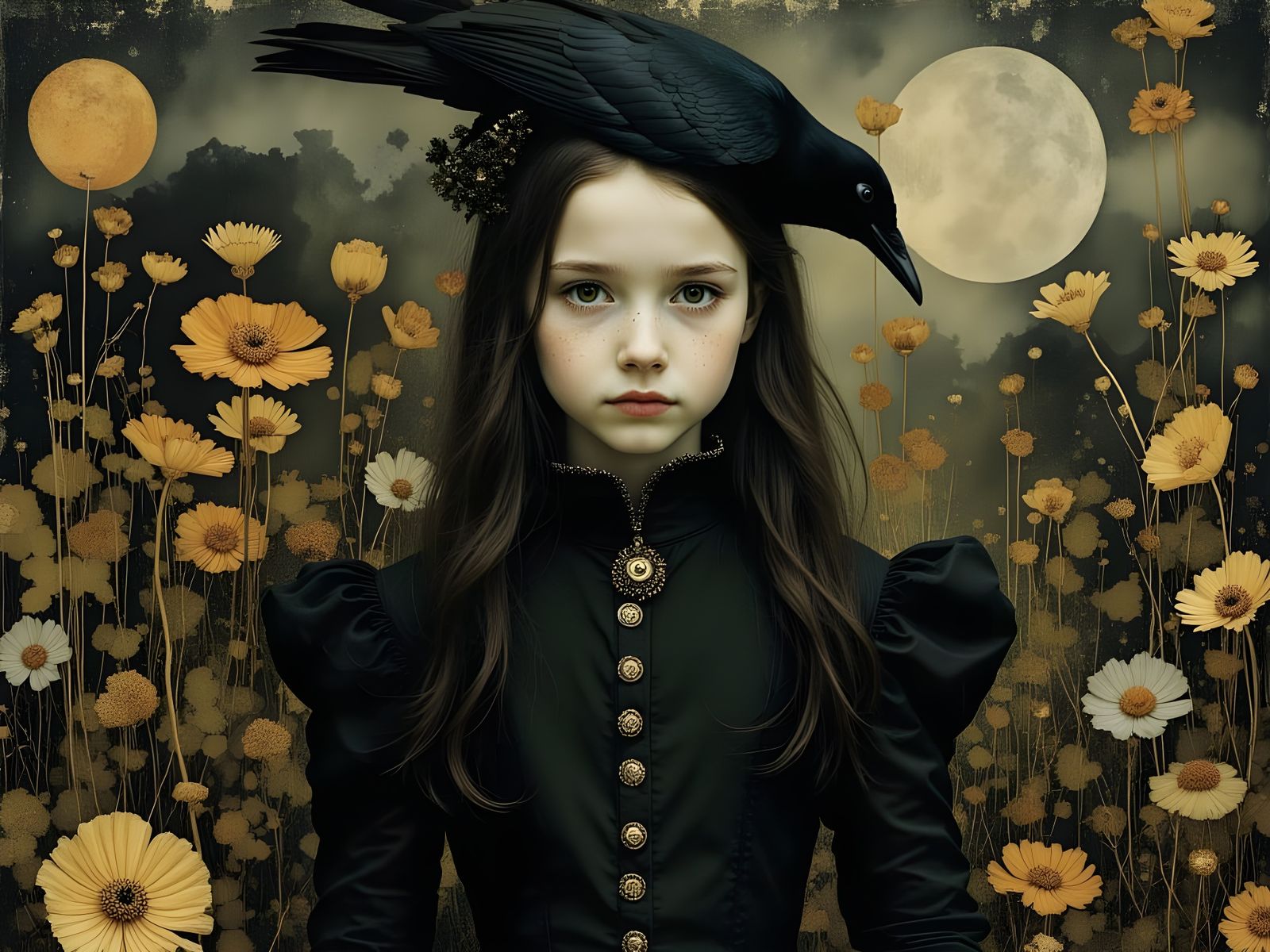 Girl in the golden garden