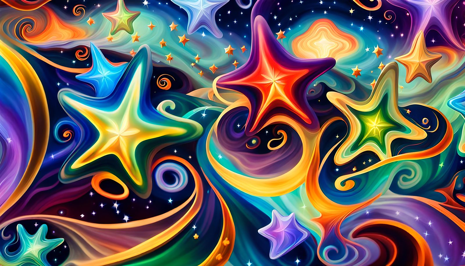 Iridescent Star Cluster Formation in Impasto Style