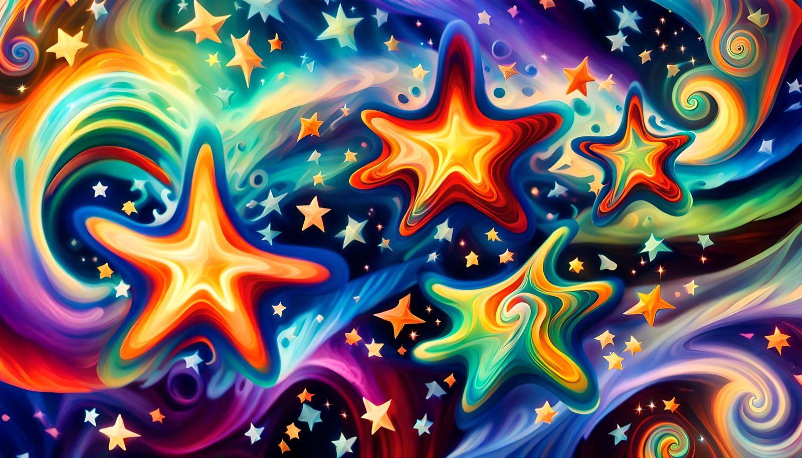 Iridescent Stars in ElectroMagnetic Plasma Maelstrom as Naiv...