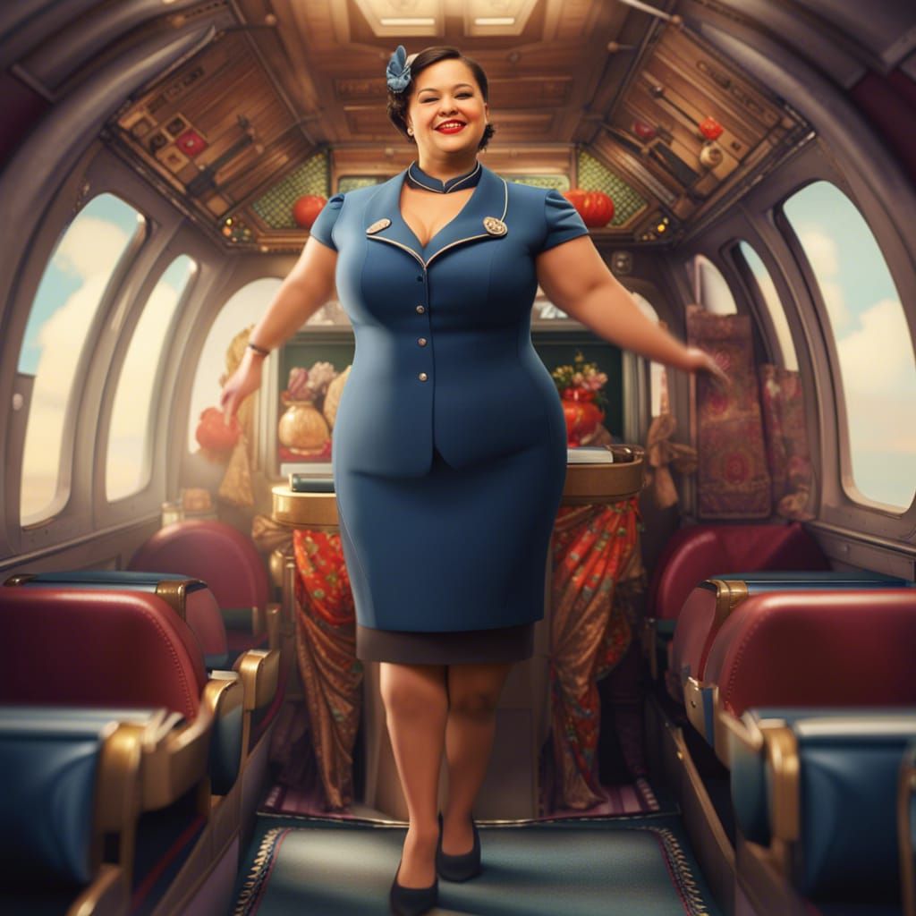 Attractive Flight Attendants in Elaborate Detail