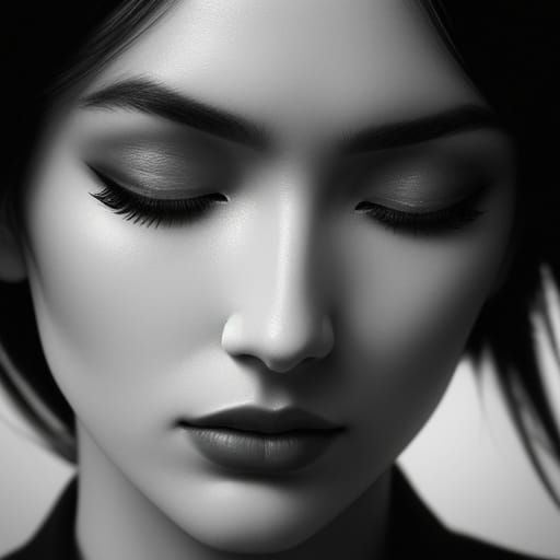 Elegant Monochrome Portrait of a Young Woman