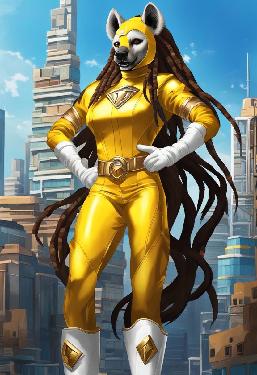 Anthro Hyena Power Ranger with Dreadlocks