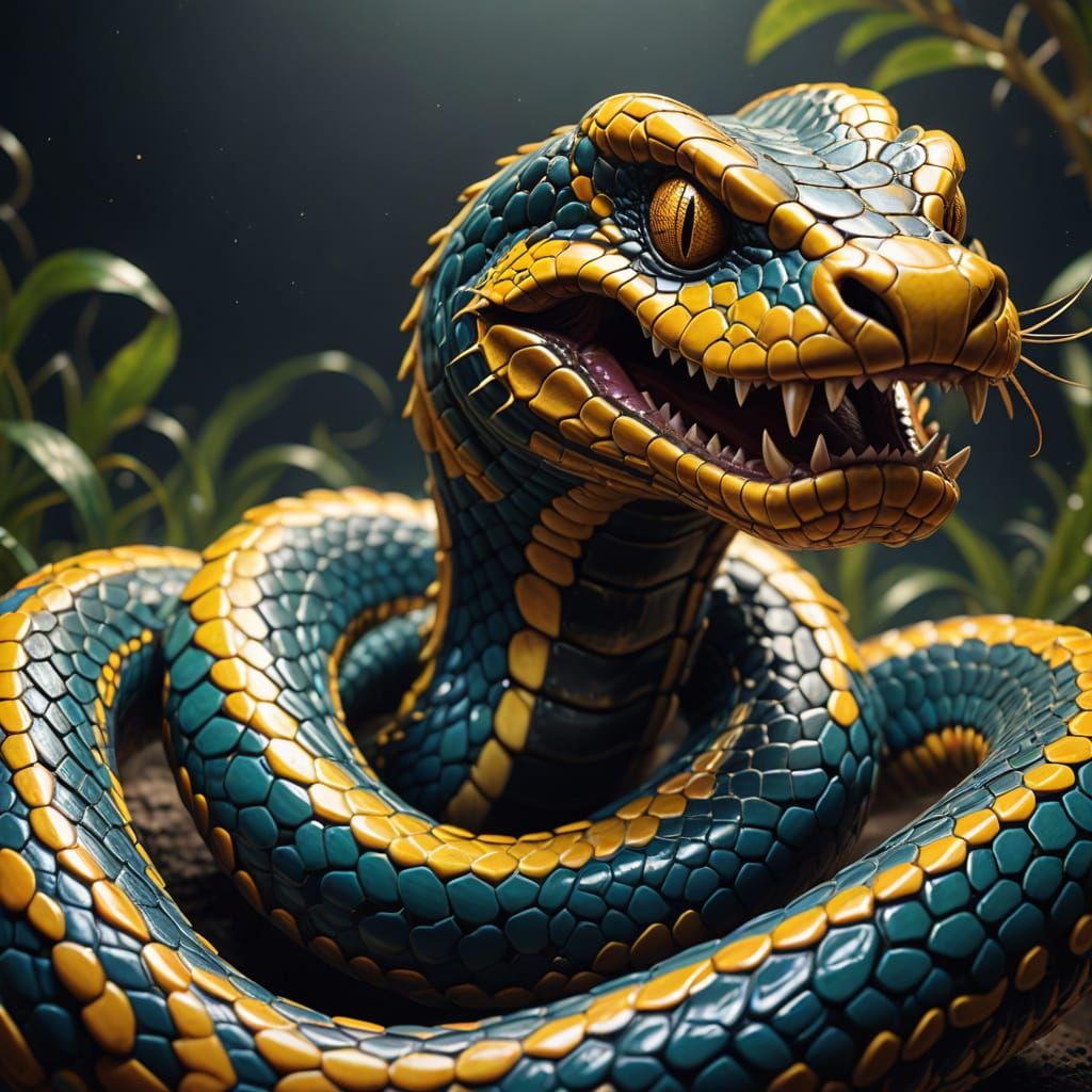 Vibrant Cobra with Golden Hour Glow