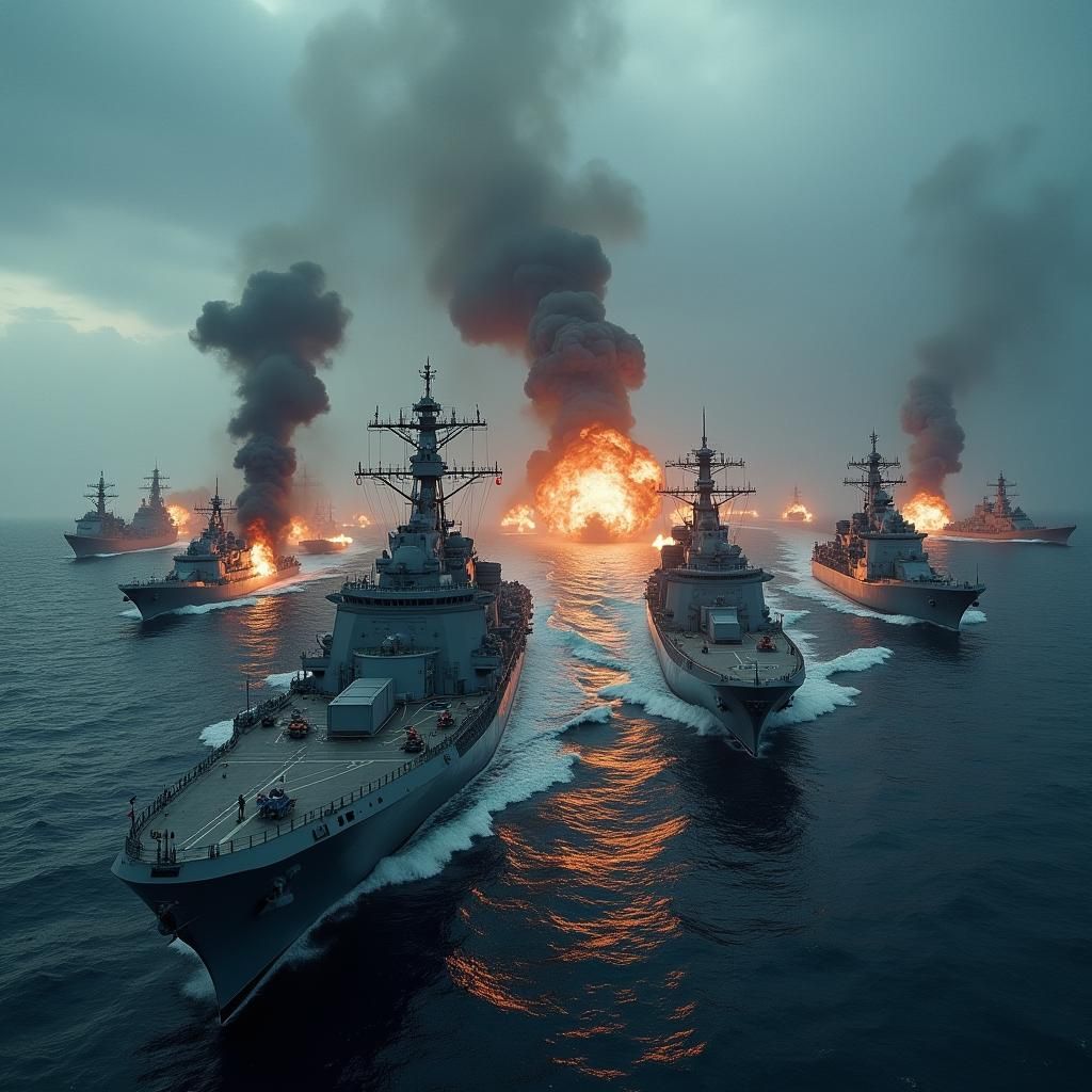 US Navy Battles Chinese Fleet near Taiwan