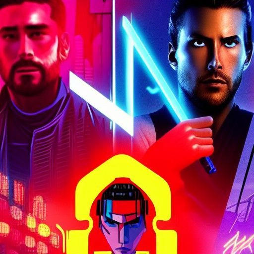 Samurai Jack in Cyberpunk Neon City