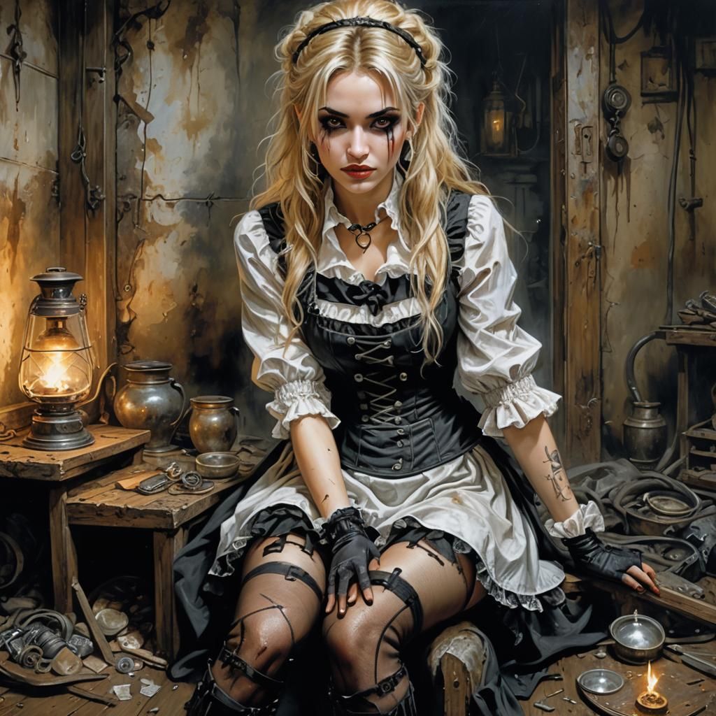 Post-Apocalyptic Maid in Hostel Room