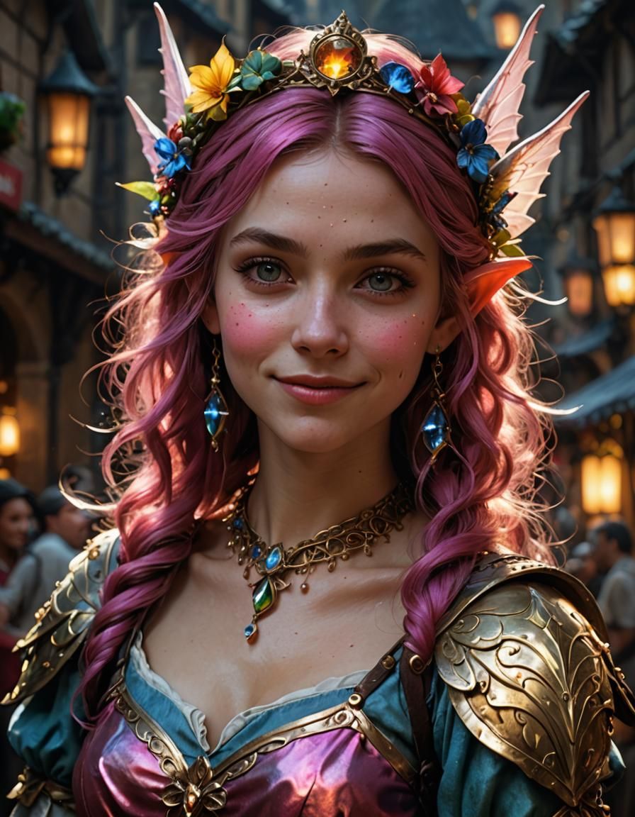 The runaway elf princess has blended in with the town's people (but not so successful).