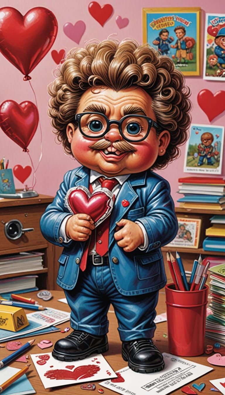 Grotesque Valentine's Day Card in Garbage Pail Kids Style