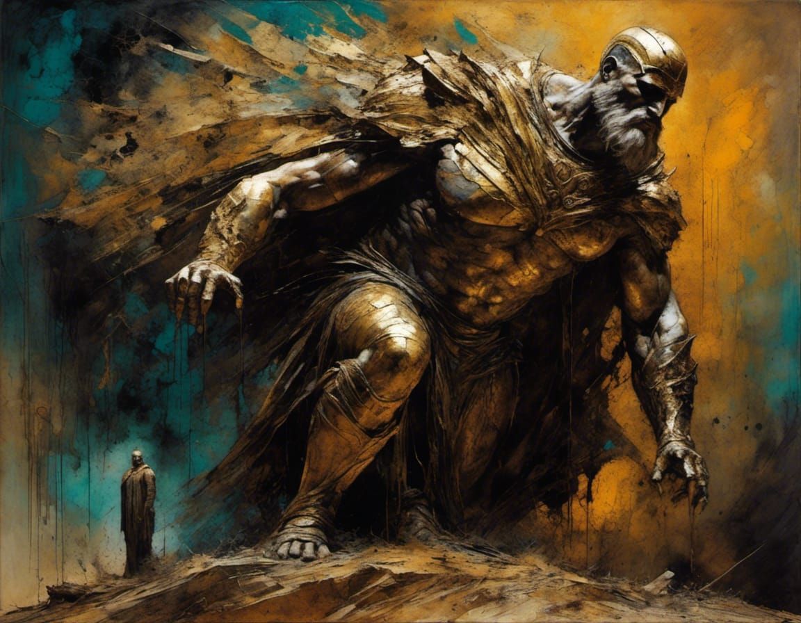 Ozymandias: Expressionist Oil Painting in Impasto Style