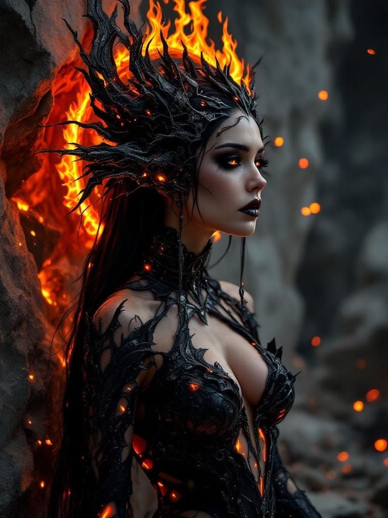 Woman with Molten Halo in Cybergoth Style